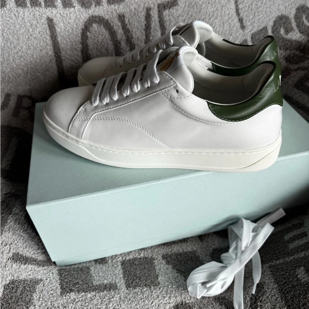 Lanvin DDB0 white dark green sneakers  FM-SKDK0A-GOTE-E23 size 43/10 NWT - Picture 3 of 12